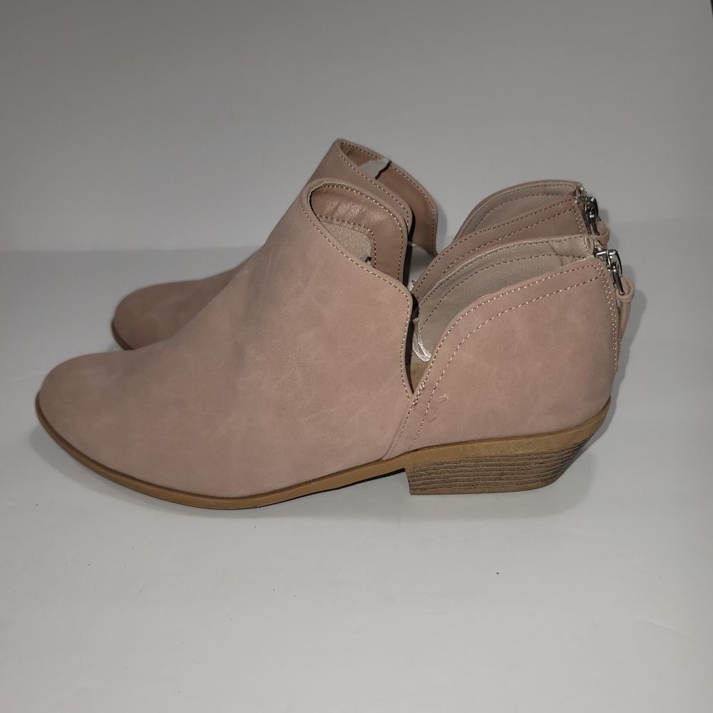 Western Ankle Booties 10 Suede Block Heel Festival Boho‎ Minimalist Office Work - Picture 3 of 9